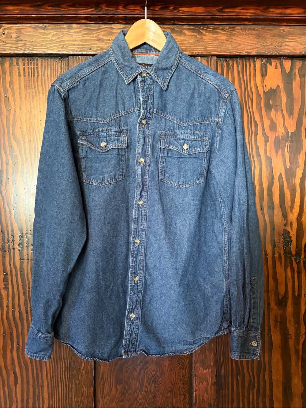 Classic Blue Denim Button-Down Shirt